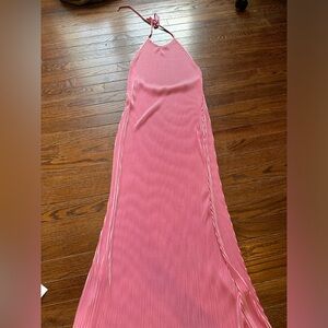 SHEIN Pink Halter Sleeveless Gown
